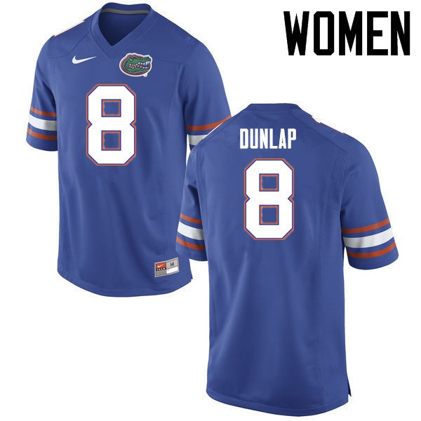 Florida Gators Women #8 Carlos Dunlap College Football Jerseys Blue